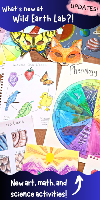 Banner with the text "new art, math, and science activities!"